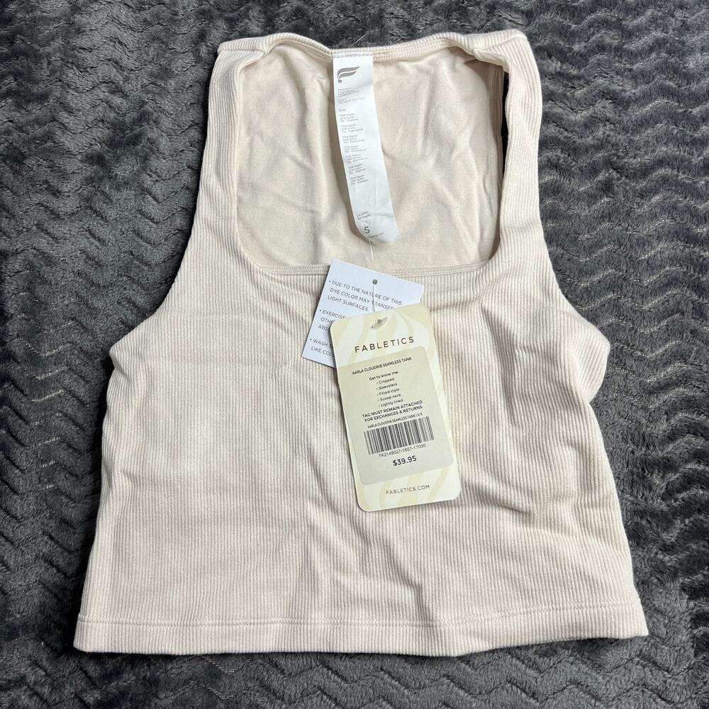 Fabletics NWT Seamless Rib Square Neck cropped Tank size Small